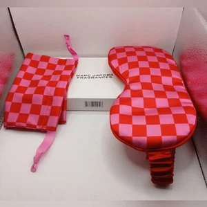 Red and Pink Checkered Eye Mask and Pouch by Marc Jacobs Fragrances - Picture 1 of 4