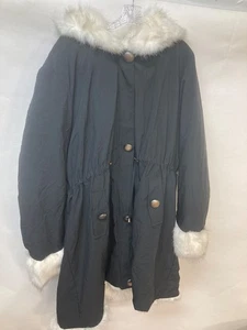 Fabulous-Furs Womens Faux Fur Black Hooded Coat 2X - Picture 1 of 7