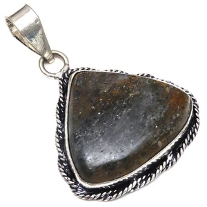 Colgante Rutilo Negro Piedras Preciosas Regalo Día de la Madre Joyería Plata 1.75" - Imagen 1 de 7