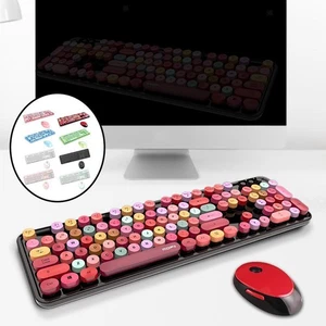 Keyboard, Unique Colorful Keys, Small Cute Keyboard Set PC Laptop - Picture 1 of 14