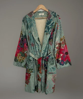 Natural Life Mujer Colorido Mod Floral Acogedora Manta Salón Bata Pequeña S Foto 1 de 4