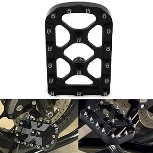 Black MX Style Large Brake Pedal Pad Cover Fit HarleySoftail FLD Electra Glide - Picture 1 of 5