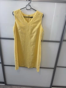 Ladies Size 12 Sleeveless yellow Dress With Underlining PEACOCKS - Picture 1 of 8