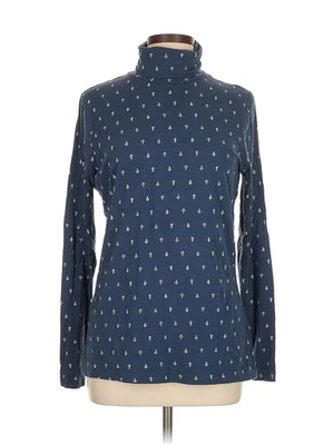 Lands' End Women Blue Turtleneck Sweater L - Image 1 of 4