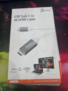 j5 Create USB-C to 4K HDMI Cable USB C to HDMI 4k JCC153G New Sealed - Picture 1 of 2