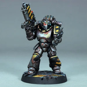 Painted Iron Warriors Miniature chaos lord marine aspiring champion conversion - Picture 1 of 8