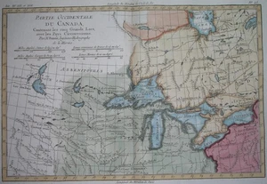 1780 rare ORIGINAL MAP GREAT LAKES UNITED STATES CANADA MICHIGAN ONTARIO INDIANA - Picture 1 of 9