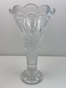 Große 14" Trompetenvase, sehr schweres geschliffenes Glas - Bild 1 von 3