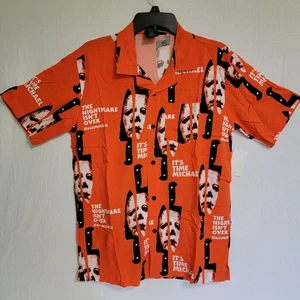 Camisa con botones Halloween 2 Michael Myers para hombre talla pequeña estampado por todas partes - Imagen 1 de 3