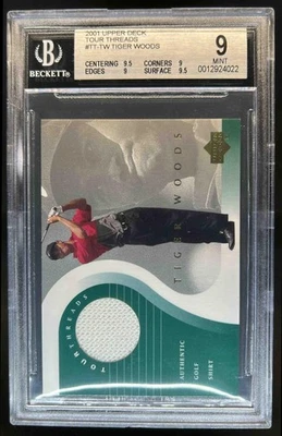 2001 Upper Deck Tiger Woods Tour Threads Jersey #TT-TW BGS 9 - Image 1 of 2