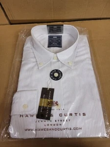 Camicia uomo Hawes Curtis 16 36 41/91 cm bianca e blu royal  - Foto 1 di 7