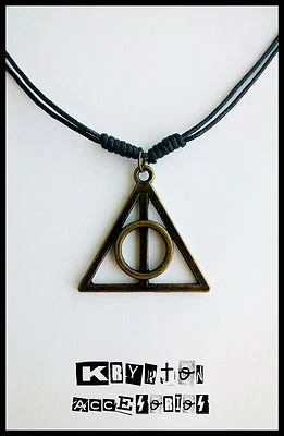 Collar LAS RELIQUIAS DE LA MUERTE - Colgante Bronce HARRY POTTER -DEATHLYHALLOWS - Imagen 1 de 2