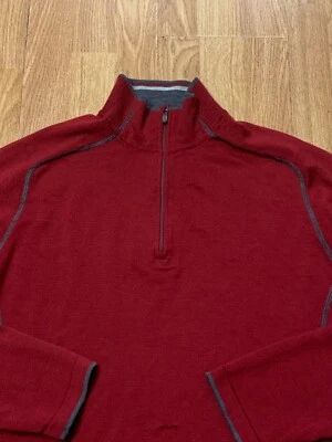 Smartwool Sweater Mens Large Red 1/4 Zip Merino Wool Hiking Performance Hunting - Image 1 of 4