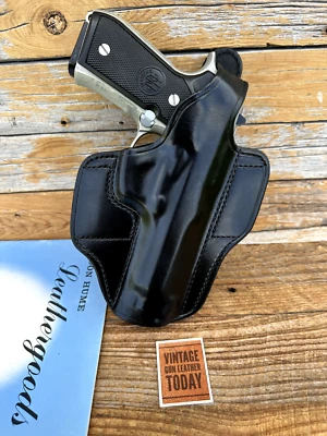 Vintage Don Hume Black Leather H721 OWB Holster For Beretta Brigadier 92FS - Image 1 of 4
