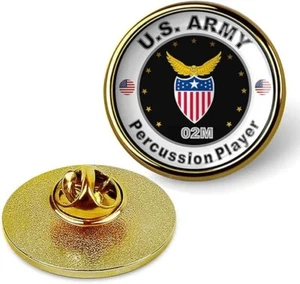 United States Army Percussion Player Tie Suit Shirt Lapel Pin - Gold - Picture 1 of 3