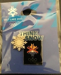Salt Lake City Olympia 2002 Pin Think Snow Olympische Winterspiele Salt Lak USA - Bild 1 von 1