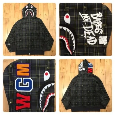 BAPE × Undefeated Check Shark full zip Hoodie A Bathing Ape Size M - Image 1 of 4