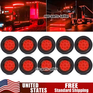 Set Of 10 Red 2" Inch LED Side Marker Clearance Lights Trailer Truck Pickup Ship - Picture 1 of 9