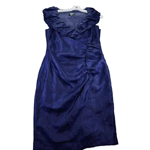 Abito donna Adrianna Papell 10 blu viola zip laterale formale festa cocktail - Foto 1 di 15