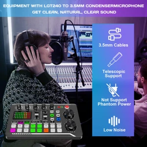 Live Sound Card with Dj Mixer Effects & Voice Changer Audio Mixer Plug and Play - Picture 1 of 13