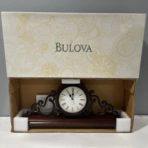 BULOVA -"STRATHBURN' SMALL TRADITIONAL WOODEN  MANTEL CLOCK   B1910 - Picture 1 of 7