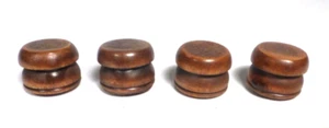 vintage SPARTON 6-26 TABLETOP RADIO part:  SET OF 4 WOOD KNOBS .. 13/16" diam. - Picture 1 of 3