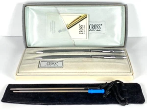 CROSS CLASSIC CENTURY SATIN GRAY PEN/0.5mm MECHANICAL PENCIL #210105 - Picture 1 of 10