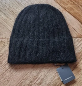Country Road - Womens Black Fluffy Rib Beanie - RRP $79.95 - Mohair/Wool/Nylon - Picture 1 of 7