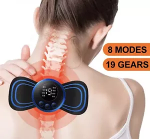 Tragbares Mini Elektrisches EMS Nacken Rücken Massagegerät Hals Massage Pflaster Stimulator - Bild 1 von 6