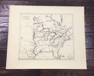 1727 French Map; Le Cours du Fleuve Missisipi, Flow of Mississippi; Reproduction - Picture 1 of 3