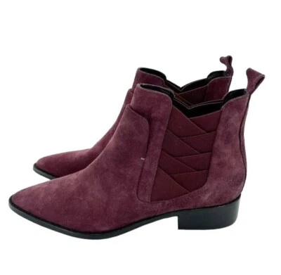Rebecca Minkoff Jacy замшевая кожа бордовый заостренный носок ботильоны 7,5 новый SH21 - Изображение 1 из 4