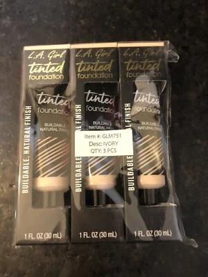 3X L.A. Girl Tinted Foundation, Buildable, Natural Finish, GLM751 Ivory - Image 1 of 4