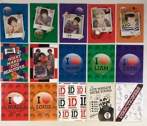 ONE DIRECTION Panini 2013 Complete STICKER CARD SET of 15 with Harry Styles - Picture 1 of 4