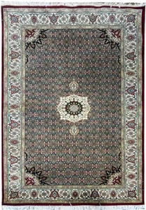 4x6' New Quality rug Wool and Silk Mahii Fish Bijaar Herati Pattern #F-6229 - Picture 1 of 8