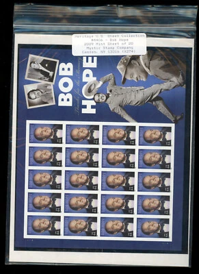 Mystic Stamp  2009 Bob Hope - 20 Stamp Sheet - Scott #4406 - Image 1 of 3