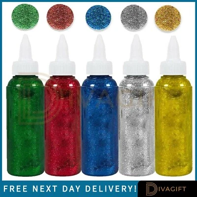 DIVA GIFT 5x 30 g colla glitter bambini artigianato arte luccicante forniture scolastiche cancelleria