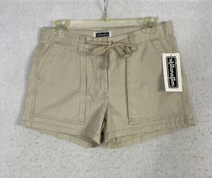 Juniors VTG Khaki Shorts Flat Front Shorts Size 3 30 x 3 Drawstring NOS Y2K - Picture 1 of 13