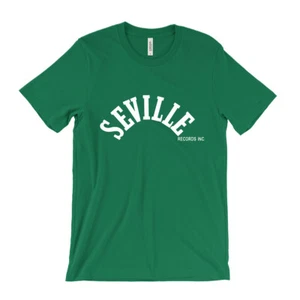 T-shirt Seville Records - etichetta discografica Doo Wop Rock N Roll - The Ragamuffins anni 70 - Foto 1 di 7