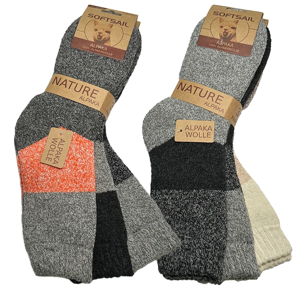 6 Paar Alpaka Socken Herren Damen Wollsocken Winter Natur Diabetiker geeignet - Bild 1 von 4
