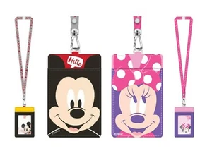 Set of Mickey Mouse and Minnie Mouse Deluxe Lanyard with Card Holder - Picture 1 of 3