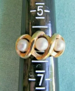 Anillo de perlas sintéticas Avon tono dorado - Imagen 1 de 3