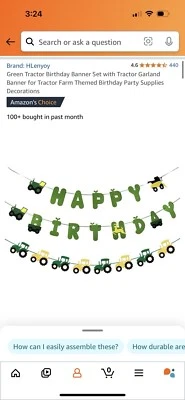 Decoraciones de cumpleaños para tractor John Deere  Foto 1 de 4