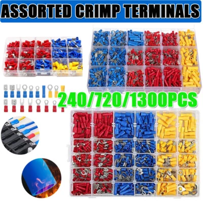 1300/280PCS Insulated Assorted Electrical Wire Connector Crimp Terminals Set Kit - image 1 of 4