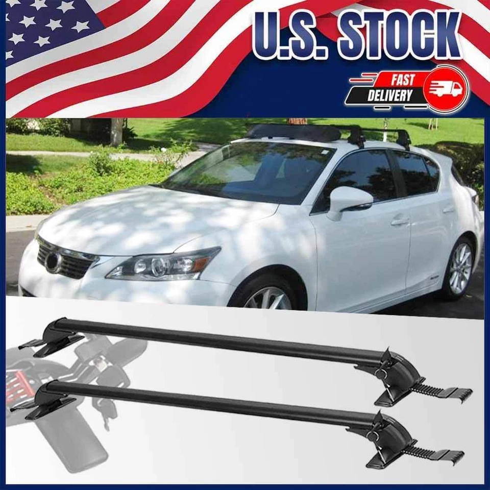 For Lexus CT200h Hatchback Luggage Carrier W/ Lock Top Roof Rack Cross Bar AB - Image 1 of 4