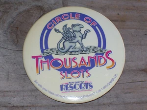 CIRCLE OF SLOTS PROMO AT RESORTS INTERNATIONAL CASINO ATLANTIC CITY BUTTON - Picture 1 of 1