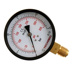 Manometer Glyzerin 0-25 BAR / 350 PSI 100mm 1/2" Druckanzeige - Bild 1 von 2