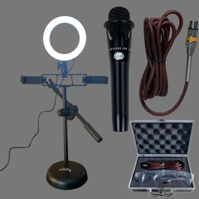 Sell Phone Holders Mic Stand Desktop Selfie Ring LED Light Condenser Microphone - Image 1 of 4