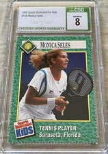 Monica Seles 1990 Sports Illustrated for Kids tennis card SI CSG graded 8 NmMt