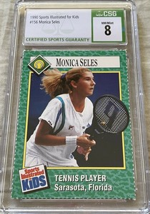 Monica Seles 1990 Sports Illustrated for Kids tennis card SI CSG graded 8 NmMt