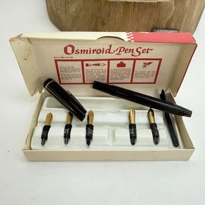 Juego de bolígrafos Osmiroid Italic 1974 incompleto, piezas o reparación bolígrafo Osmiroid cinco plumillas - Imagen 1 de 12